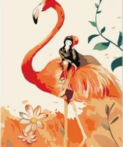 Flamingo And Little Girl Paint By Number