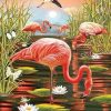 Flamingo In Swamp Paint By Number