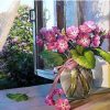Floral Vase On Window Paint By Number