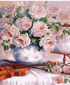 Flowers And Violin Paint By Number
