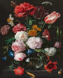 Flowers In A Glass Vase Paint By Number