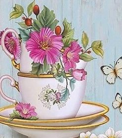Flowers In Cup Tea Paint By Number