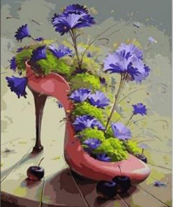 Flowers In Shoe Paint By Number