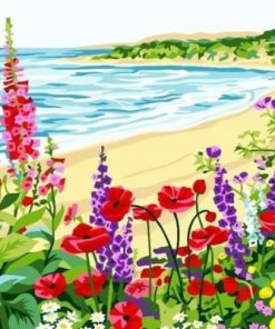 Flowers On The Beach Paint By Number