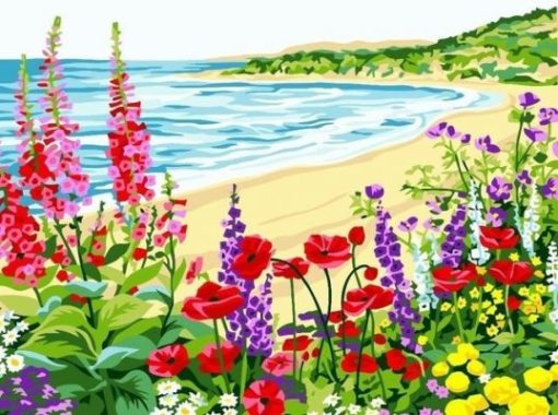 Flowers On The Beach Paint By Number