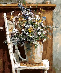 Flowers Vase On Chair Paint By Number