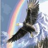 Flying Eagle under Rainbow Paint By Number