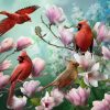 Four Birds In Flowers Paint By Number