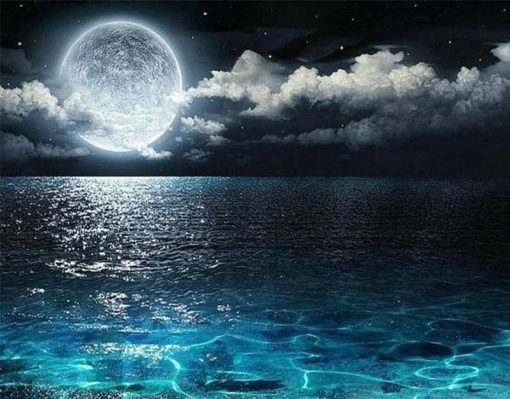 Full Moon On Sea Paint By Numbers