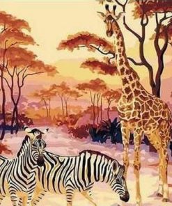 Giraffe And Zebra Paint By Number