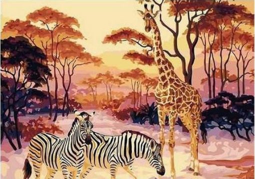 Giraffe And Zebra Paint By Number