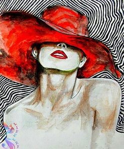 Girl with A Red Hat paint by numbers