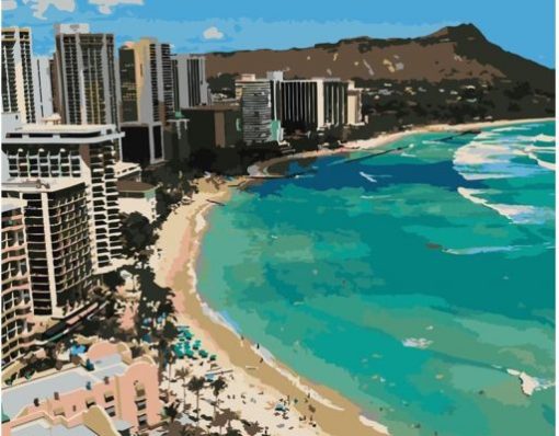 Honolulu Beach Paint By Number