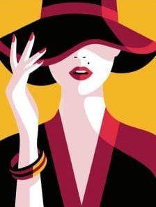Illustration Classy Woman Paint By Number