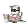 Kitten With Glasses Paint By Number