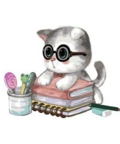 Kitten With Glasses Paint By Number
