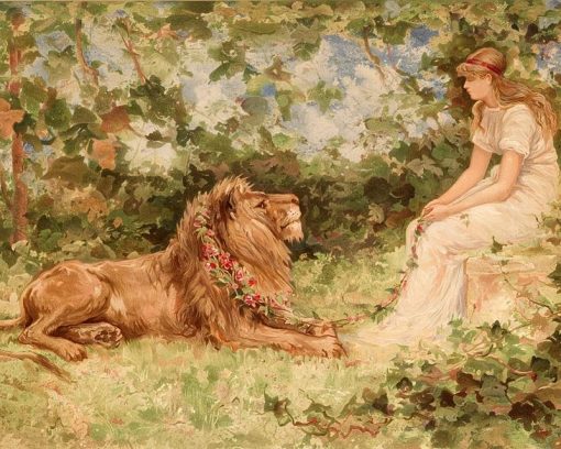 Lady And Her Lion Paint By Number