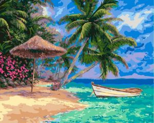 Palm Trees Beach Paint By Number