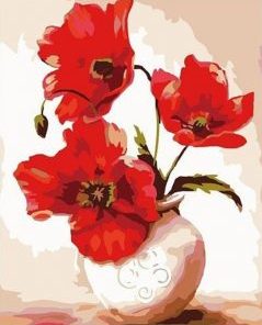 Poppies Vase Paint By Number