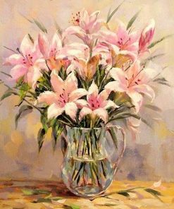 Pink Lily Flower - DIY Paint By Numbers - Numeral Paint