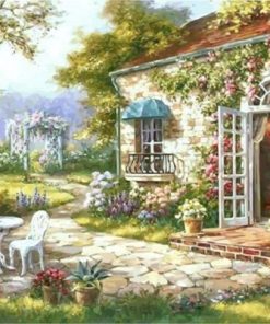 Rural House With Garden Paint By Number