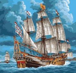 Sailing Ship At Sea Paint By Number