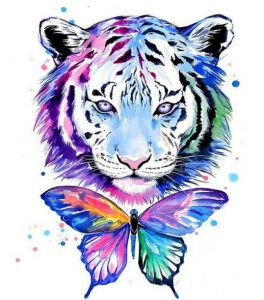 Tiger And Butterfly Paint By Number