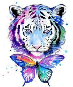 Tiger And Butterfly Paint By Numbers