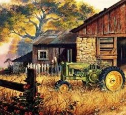 Tractor In Farm Paint By Number