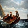 Vintage Boys In Boat Paint By Number