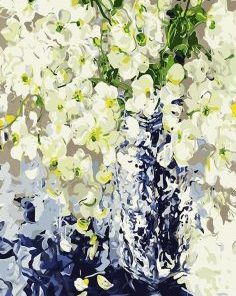 White Orchids Vase Paint By Number