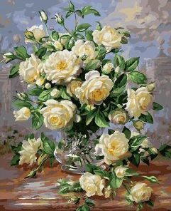 White Roses Paint By Number