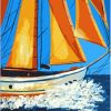 Yellow Sail Boat Seascape Paint By Numbers