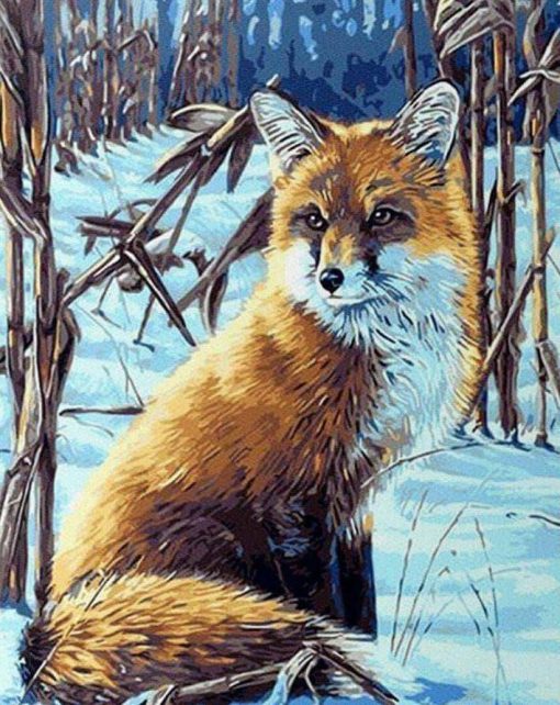 Fox In The Snow Paint By Number