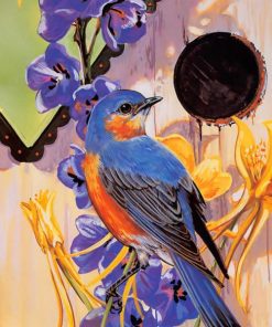 garden bluebirds paint by numbers