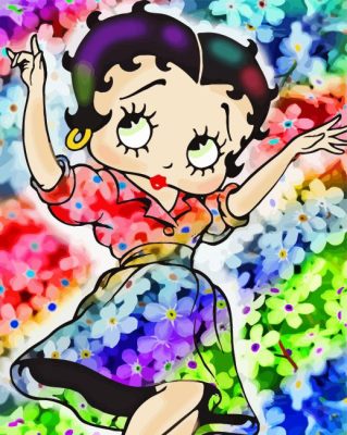 Floral Betty Boop Paint By Numbers
