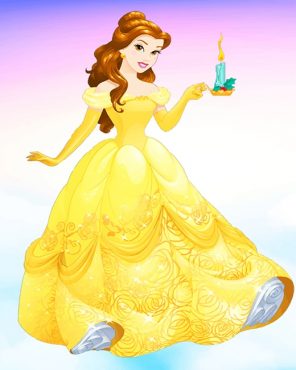 Belle Princess Yellow Dress New Paint By Numbers Originalpaintbynumbers Shop