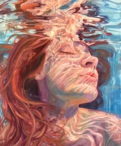 Red Head Woman In The Water paint by numbers