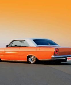 Orange Slammed 66 Ford Galaxie paint by numbers