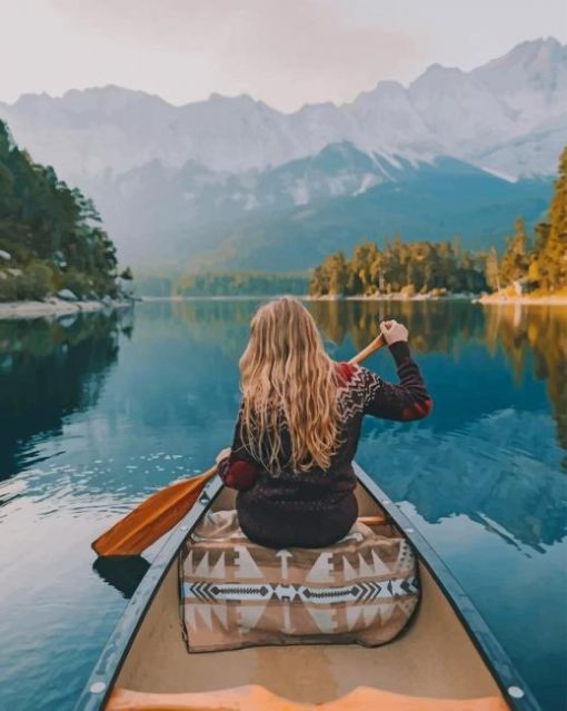 Blond Girl In A Boat paint by numbers