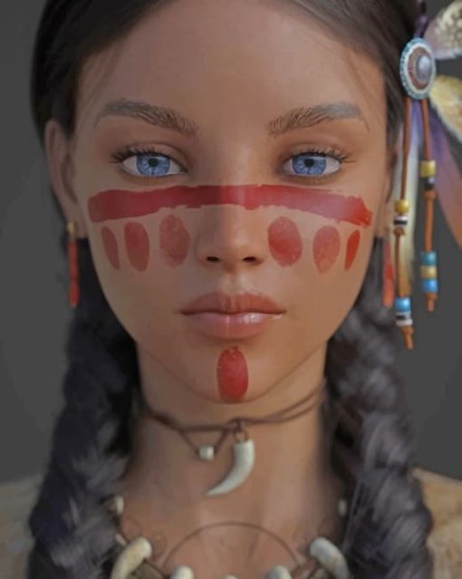 Native American Girl Paint by numbers