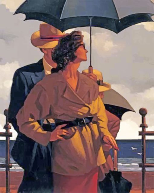 Couple Under The Same Umbrella paint by numbers