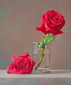 Rose Flower In Glass paint by number