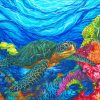 Turtles In coral Reef paint by numbers