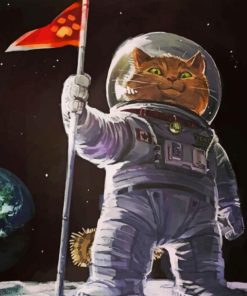 Aesthetic Astronaut Cat paint by number