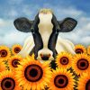 cow with sunflowers paint by numbers