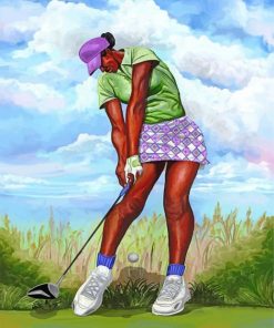 African Golf Player Paint by numbers