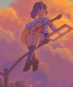 Anime Guitarist Girl paint by number