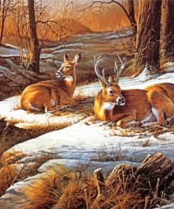 White-tailed-deers-paint-by-numbers