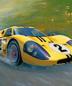 Yellow ford gt40 paint by number